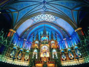 The-interior-of-the-Notre-Dame-Basilica-Montreal