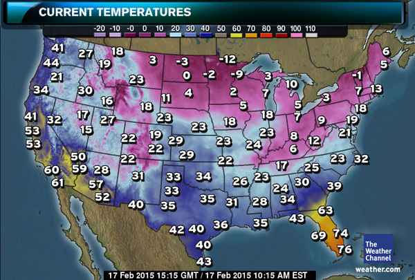 U.S. Weather Map Feb. 17