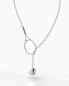 New York Collection, Racquet & Ball Lariat Necklace, lovetennisbyhazel.com