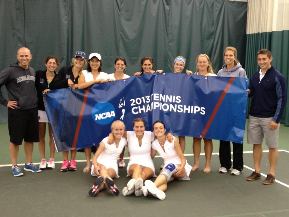Sadie (third from left) and her teammates at the “Elite Eight” of the NCAA Division III National Championships in 2013