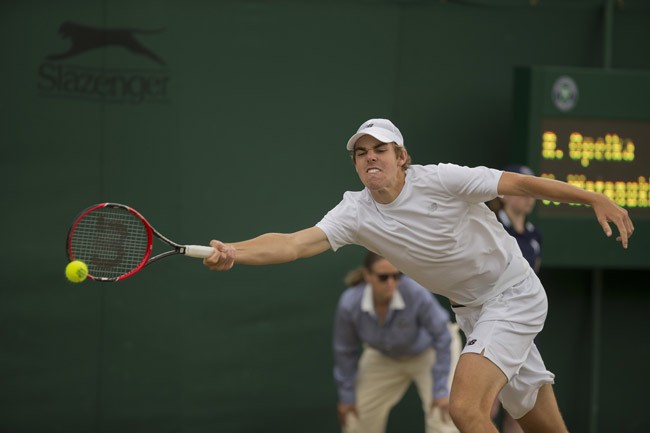 Reilly Opelka at the Junior Wimbledon in 2015. He went on to the win the junior title. 